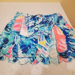 Lilly Pulitzer Colette Skort Sz 4, Sailboat Hey Bay Print